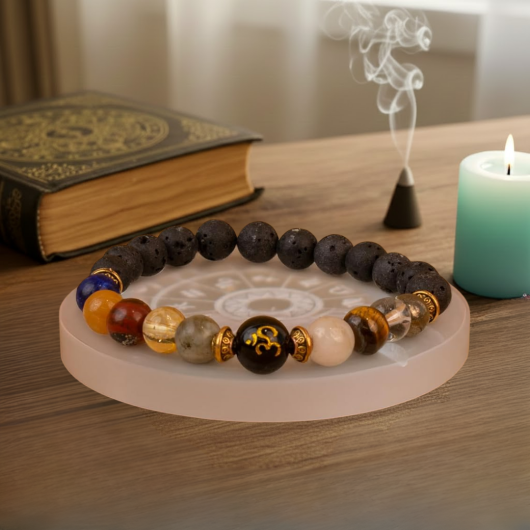 Navgraha Shanti Bracelet With Selenite Plate Combo