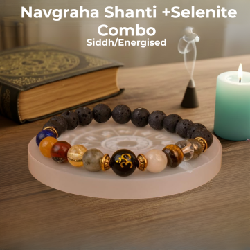 Navgraha Shanti Bracelet With Selenite Plate Combo