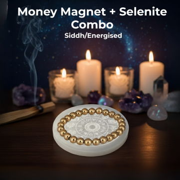 Money Magnet Bracelet With Selenite Plate Combo