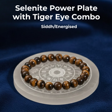 Tiger Eye Bracelet With Selenite Plate Combo